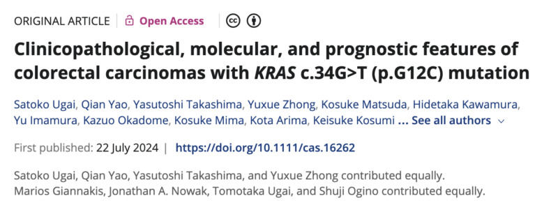 Jonathan A. Nowak: KRAS G12C mutations are predictive of response in CRCs